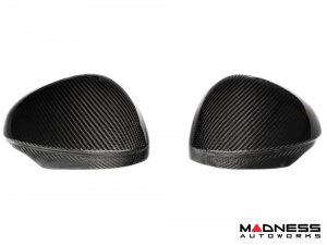 Alfa Romeo Giulia Mirror Covers - Carbon Fiber - Full Replacements - Feroce Carbon - w/ Factory Clips Alfa Romeo Giulia Mirror Covers - Carbon Fiber - Full Replacements - Feroce Carbon - w/ Factory Clips